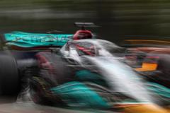 Imola (BO) Italy - April 22 2022 -  Rolex Gran Premio del Made in Italy e dell'Emilia-Romagna:    George Russell (GBR) Mercedes W13 E Performance 
   (Photo by Alessio De Marco)