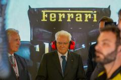 Sergio Mattarella (ITA) Italian President in the  Scuderia Ferrari garage before the race