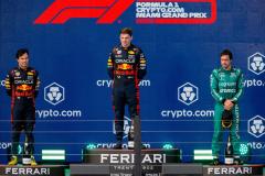 Winner,  Podium Max Verstappen #1 (NED) Oracle Red Bull Racing, Sergio Perez #11, (MEX) Oracle Red Bull Racing, Fernando Alonso #14 (ESP) Aston Martin Aramco Cognizant, F1 Team, Formula 1 Crypto.com Miami Grand Prix 2023, 5th Round of the 2023 Formula One Championship From May 5th to 7th, 2023 on the Miami International Auditorium, in Miami Gardens, Florida, United States of America, Stefano Facchin/Avensimages